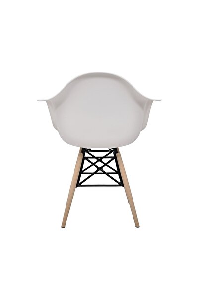 Dorcia Home Kolçaklı Eames Plastik Kafesli Sandalye - 4 Adet - Cafe Balkon Mutfak Sandalyesi