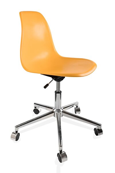 Dorcia Home Sarı Ofis Sandalyesi Çalışma Koltuğu Ofis Koltuğu