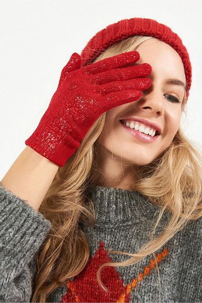 POSUSS Shiny Printed Women's Gloves - Red - Ps562