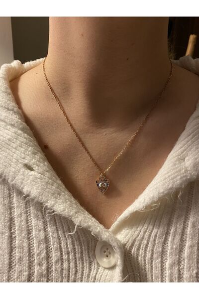 Freyja Aksesuar Zirkon Taşlı Göz Kolye Xuping 18k Gold