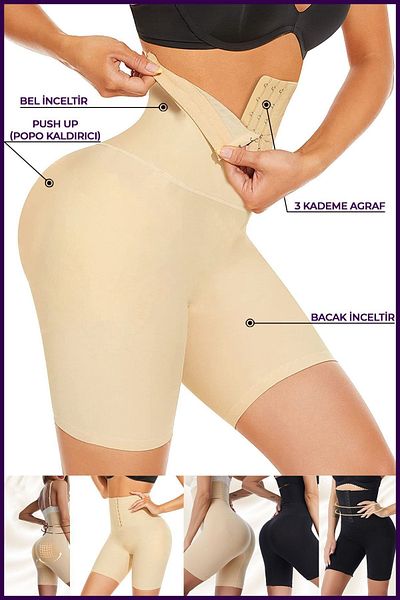 ELEGANCE KORSE Instant Slimming Clasp Shorts Corset Tights With Graph Waist Belly Hips Firming Body Shaper