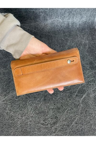 SANAT LEATHER Sl-2161 Genuine Leather Unisex Portfolio Wallet with Phone Compartment