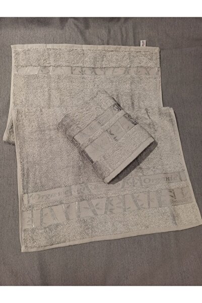 ŞENER HOME 2-пакетний рушник для рук і обличчя з бамбука першої якості, розмір 50x90, сірий