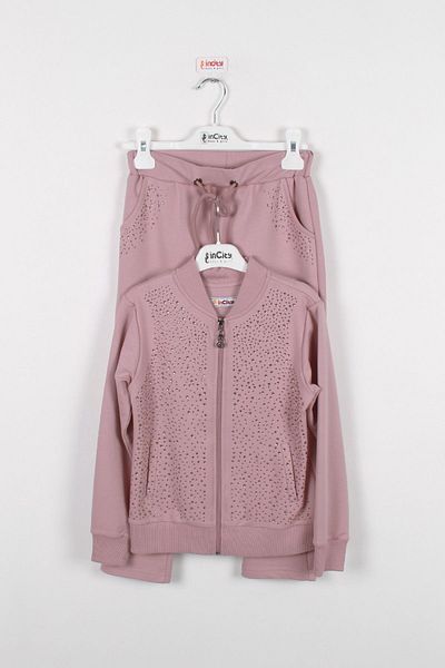 incity Girl's Stone Detailed Stylish Tracksuit Set (2 pieces)