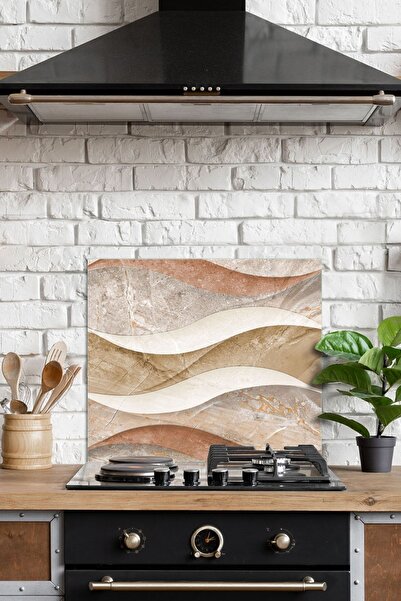 Decovetro 60x52 см Мармуровий візерунок Хвилястий захисний екран для плити