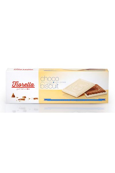 FIORELLA Chocobiscuit Cocoa Biscuit in White Chocolate - 102 Gr. 6 Pieces (1 Box)