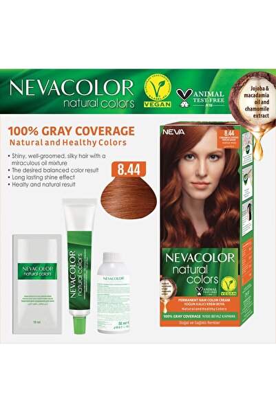 Neva Color Natural Colors 2'Lİ SET 8.44 TARÇIN BAKIR Kalıcı Krem Saç Boyası Seti