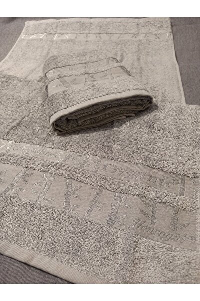 ŞENER HOME Πετσέτες χεριών και προσώπου 2 τεμαχίων πρώτης ποιότητας από μπαμπού 50x90 - γκρι