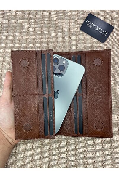 SANAT LEATHER محفظة للجنسين من الجلد الطبيعي Sl-2161 مع حجرة للهاتف