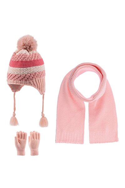 Kitti 4-8 Yaş Kız Çocuk Atkı Bere Eldiven Takımı, 3 Lü Set