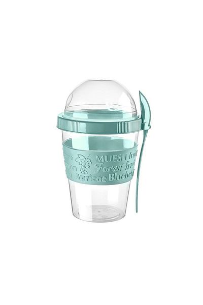 Gönül İşlerim Take'n Go Practical 600 Ml Yogurt and Musli Container with Portable Spoon