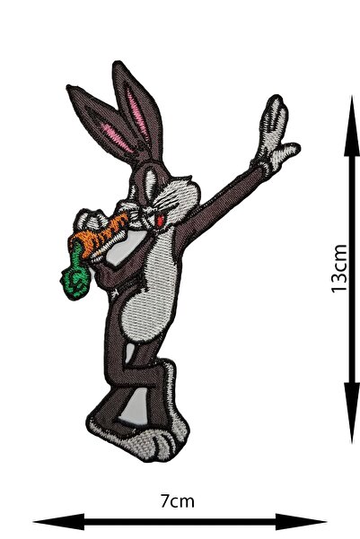 REMSATİC Ütü Ile Yapışan Arma - Patch - Bugs Bunny Modeli (13cm X 7cm)