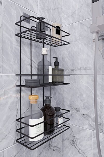 Corelle Kitchen Ömür Boyu Paslanmaz Yapışkanlı Düz Banyo Düzenleyici Şampuanl...