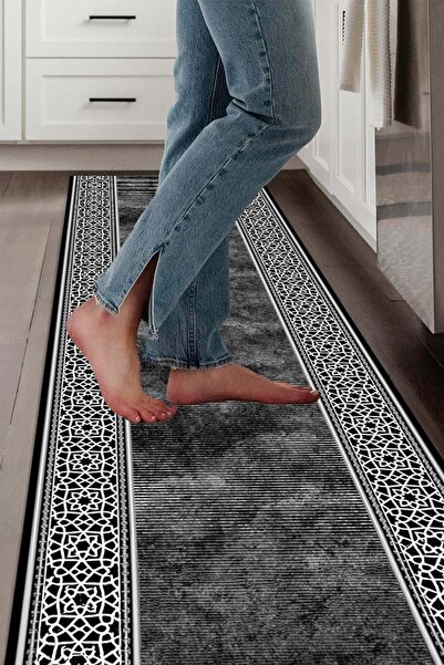 Faiend Mutfak Halısı Desenli Dijital Baskı Yıkanabilir Kaymaz Taban Ince Salo...