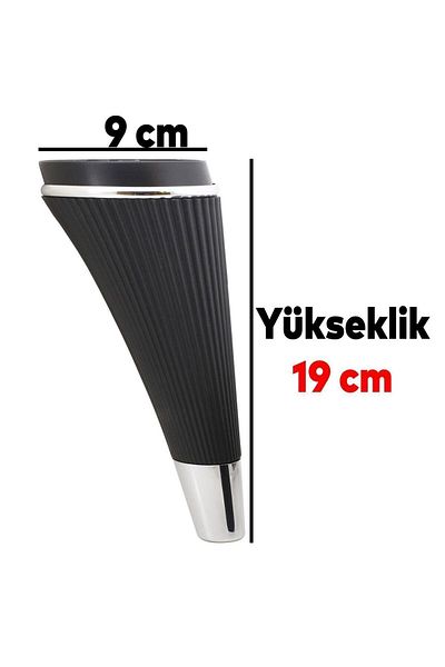 Badem10 Set de 6 fier Mobilier Unitate TV Consolă Fotoliu Canapea Suport Picior 19 Cm Picioare Negre Cu Șuruburi M8