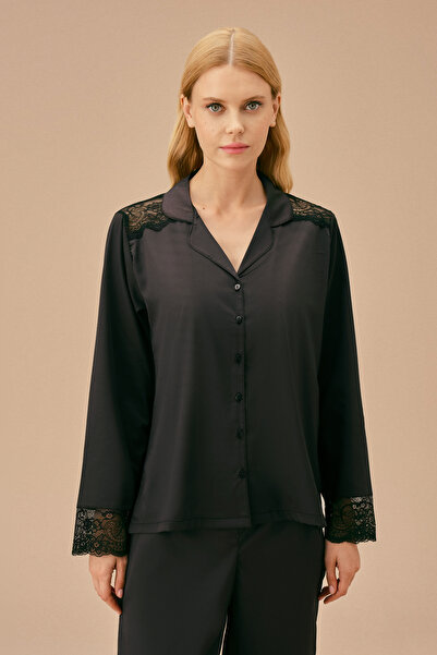 SUWEN Pansy Lace Maskülen Pijama Takımı