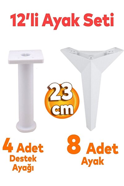 Badem10 Kale Mobilya Ayağı 12'li Set Tv Ünitesi Konsol Koltuk Kanepe Destek 2...