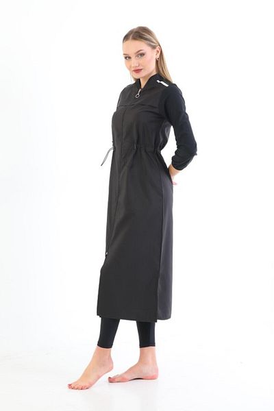 Paleys Mayo Black Extra Long Hijab Swimsuit - Single Top Design