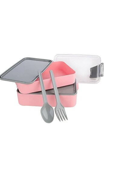 Gönül İşlerim 900 ml 2-Layer Feeding Bowl Set with Fork and Spoon&Lunch Box&Child-Baby Feeding Set