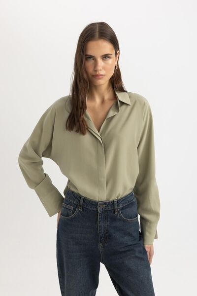 DeFacto Cămașă cu mânecă lungă Loose Fit B0752AX24SP