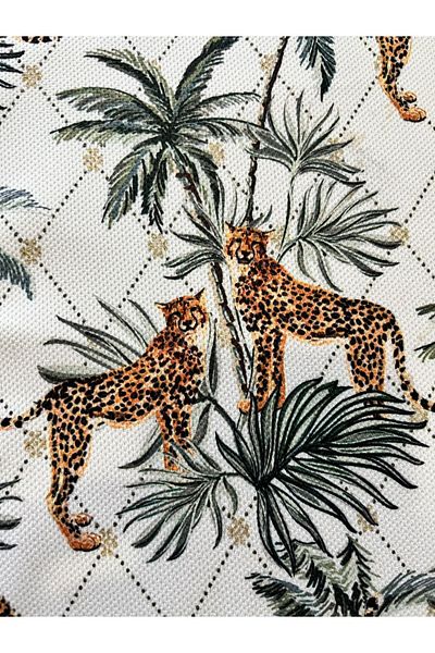 Dokumacı Tropical Palm Leopard Pattern Digital Runner