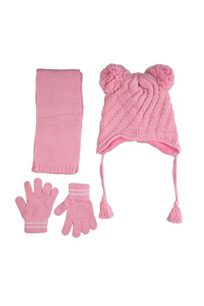 Kitti 4-8 Years Girl's Anti-pilling Fleece Anti-pilling Scarf Gloves Beanie Set
