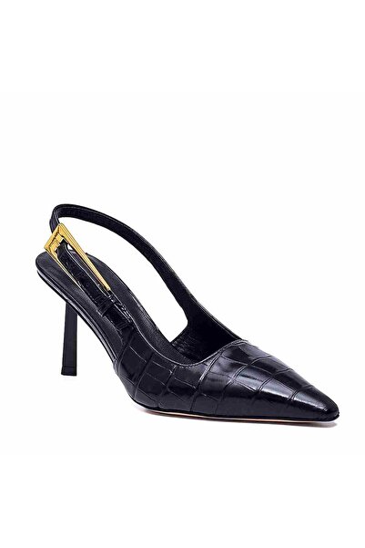 Sofia Baldi META SİYAH KROKO DERİ Kadın Stiletto & Abiye