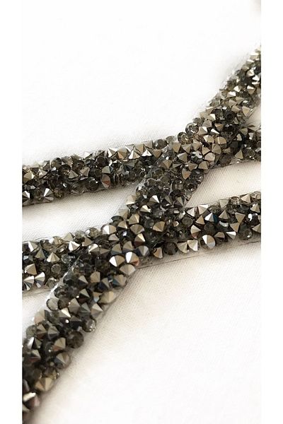 Ozpas Black Stone Strip - Adhesive Decorative, 1 Cm X 2 Mt