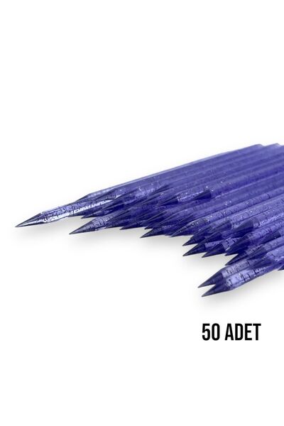 RONIKI Manikür Epoksi Plastik Et İtici Portakal Cubuğu 50 Adet - Mor