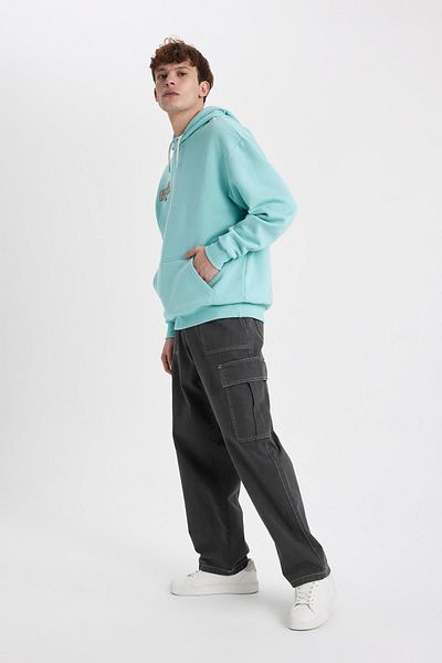 DeFacto Gabardine Trousers - Baggy Fit, Cargo Pocket, Straight Leg B3845ax23au