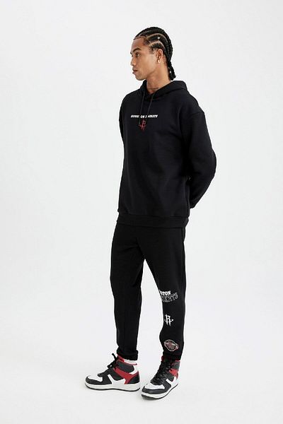 DeFacto NBA Houston Rockets Standard Fit - Χοντρό παντελόνι Jogger με τσέπες και ίσιο πόδι
