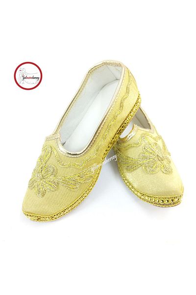 Gelincimherşey Gold Bindalli Circumcision Dress Covered Back Ballerina Wedge for Local Costume