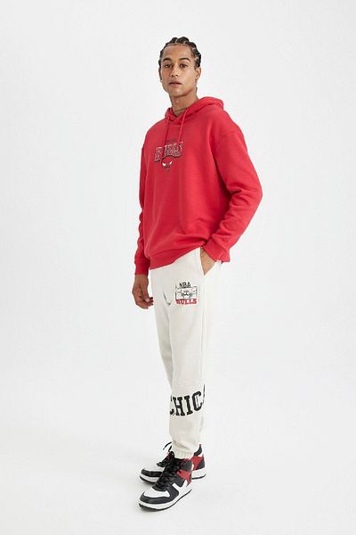 DeFacto Φούτερ NBA Chicago Bulls Fit Thick Jogger με τσέπες, ίσιο πόδι C9275ax24au