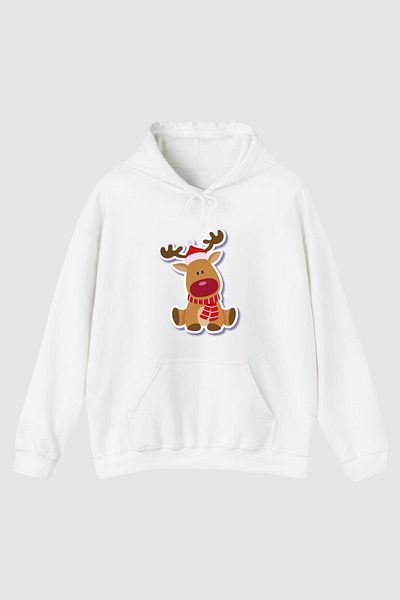 Nyda Collections Hanorac oversize unisex cu glugă, cu mânecă lungă, imprimat - buzunar cangur