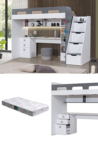 Setay Ranza, Troya Ranza Masa Kitaplık - Antrasit 1 Adet Comfort Yatak