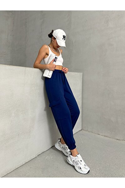 BEJNA Women's Dark Blue Modal Pants - Soft Touch, with Pockets