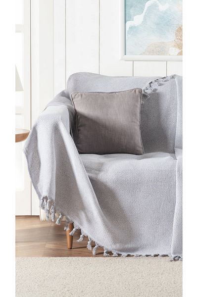 Lux Touch 170 X 210 cm Gray Cotton Tufted Sofa Sofa Bed Daybed Cover - Alin