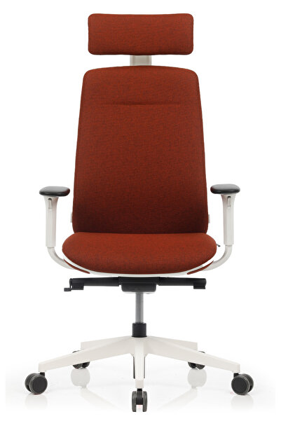 Bürosit Eman Başlıklı Plastik Döşemeli Beyaz Gövde Çalışma Koltuğu (Kumaş)