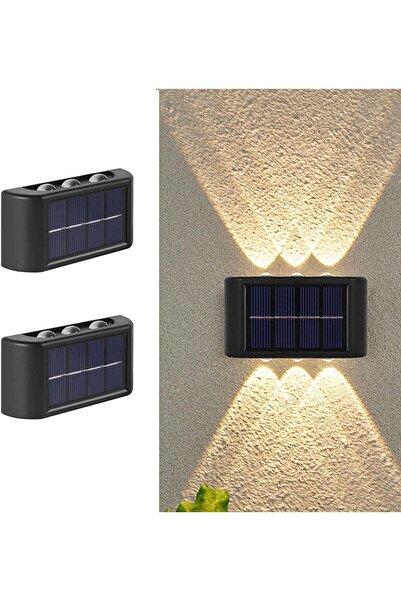 Toptanhane Güneş Enerjili Sensörlü 2 Adet Duvar Aplik 6ledli Dekoratif Solar ...