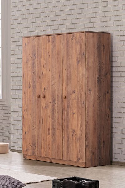 Setay Gardırop, Asya 3 Kapaklı Dolap - Ceviz