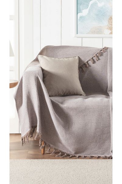 Lux Touch Μπεζ Χρώμα 170 x 210 εκ. Βαμβακερό κάλυμμα καναπέ-κρεβάτι καναπέ-κρεβάτι