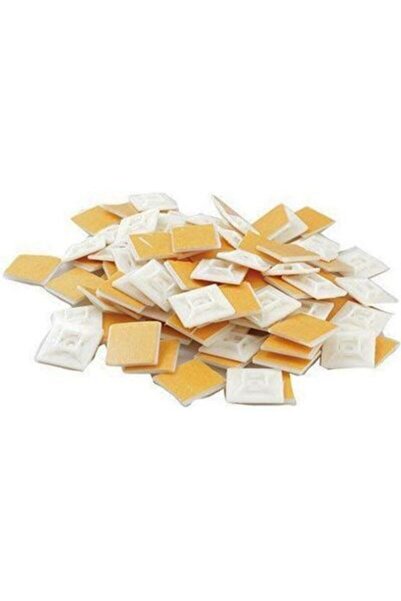 Diyotlab Yapışkan Kroşe 2CM X 2CM Yapışkanlı Kablo Bağı Tutucu - 10 ADET