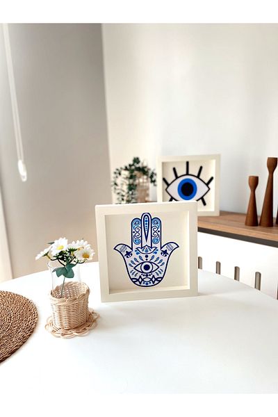 DEKORMED Main Patterned Wooden Fatma - Tray-board-organizer