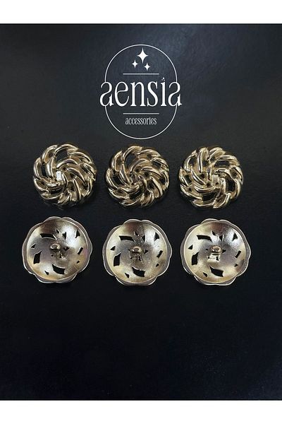 aensia GolD metal Knot - Soft Knit Model, 2.29 CM Trench Coat Button, Pack of 6