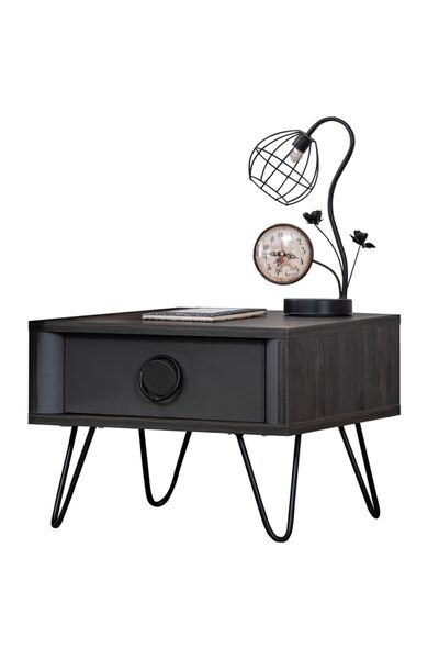 Setay Komodin, Black New Tek Çekmeceli Komodin