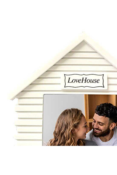 Nobbystar White Color Vertical 13x18 Cm Plastic Photo Frame with Home Motif