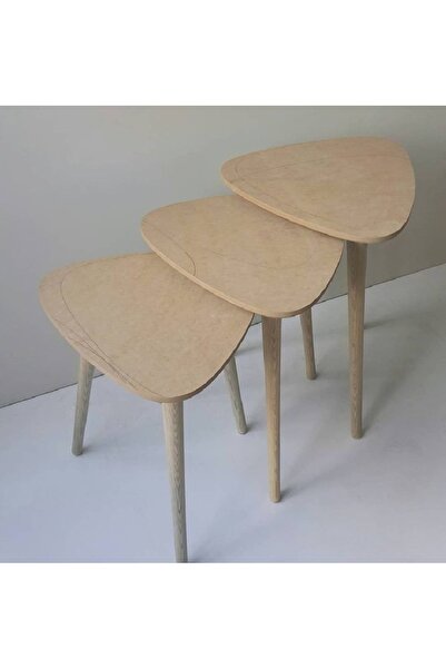 Altınyapı Hobi Market 3'LÜ KALPLİ SEHPA HAM MDF VE BOYASIZ