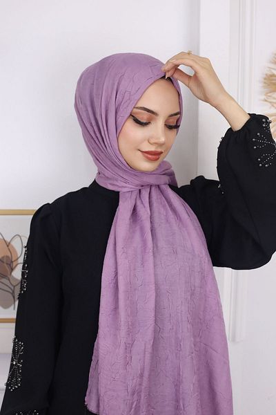 HAR-UM Ticaret Hijab γυναικείο φουλάρι μπαμπού σάλι λιλά