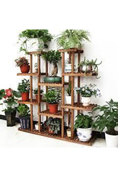 DEMBEY AHŞAP ATÖLYE Ahşap Çiçeklik Kitaplık Saksılık Balkon Bahçe Standı No 8...