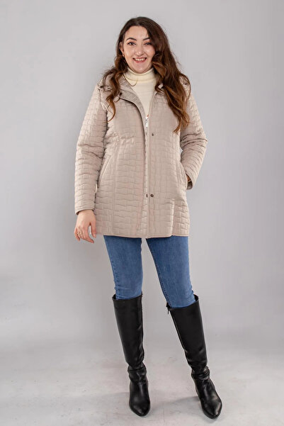 TUTveAL Collection Καπιτονέ παλτό Plus Size - Εσωτερικά με γούνα, αδιάβροχο